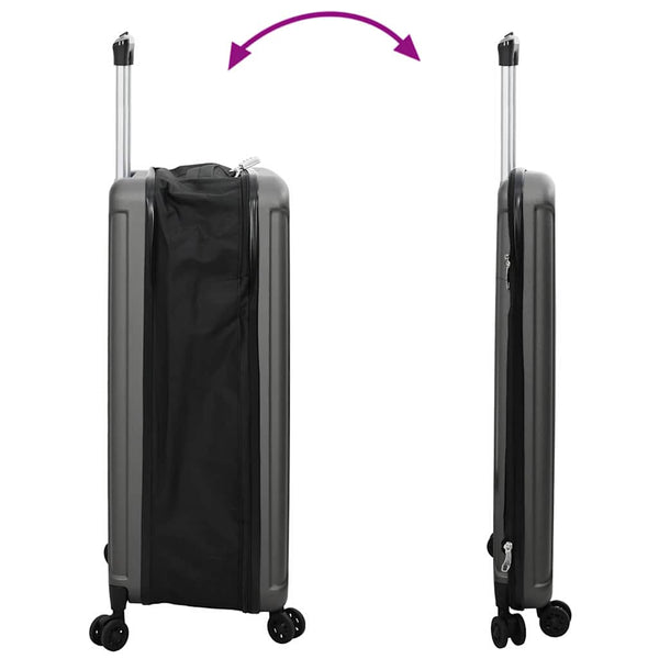 Dunkelgrauer ABS-Koffer mit Schloss, 76 cm