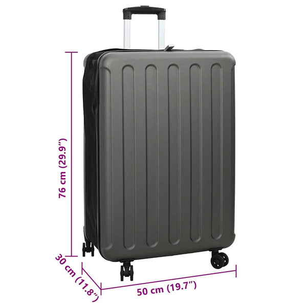 Dunkelgrauer ABS-Koffer mit Schloss, 76 cm