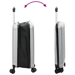 Silberner Koffer mit Schloss, 55,5 cm