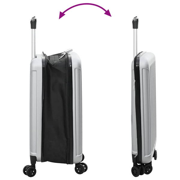 Silberner Koffer mit Schloss, 55,5 cm