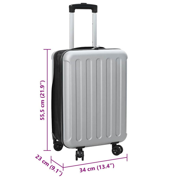 Silberner Koffer mit Schloss, 55,5 cm