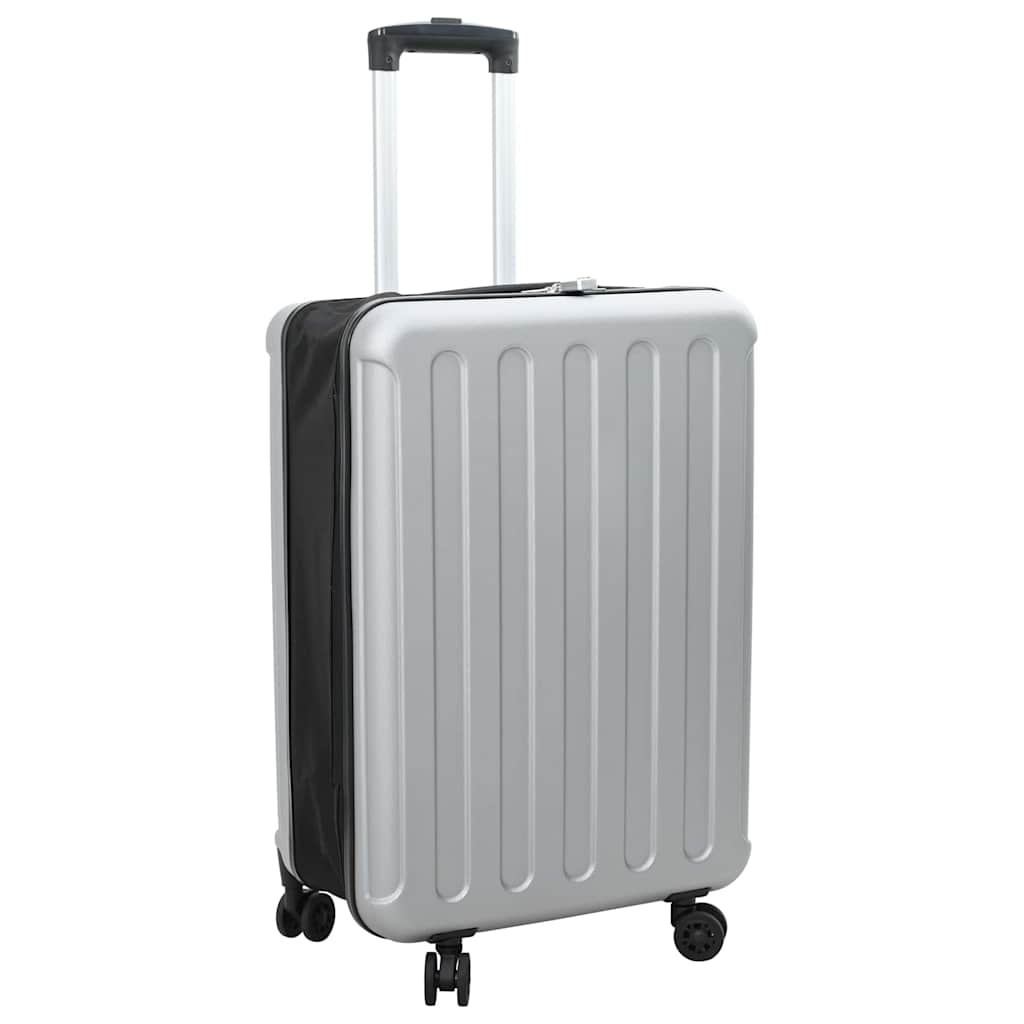 Silberner Koffer mit Schloss, 66 cm