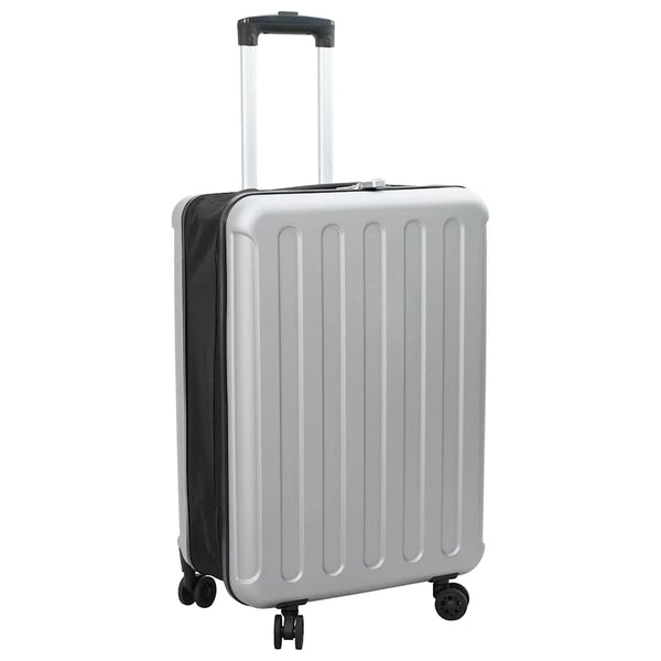 Silberner Koffer mit Schloss, 66 cm