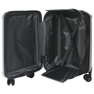 Silberner Koffer mit Schloss, 66 cm