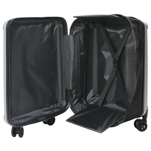 Silberner Koffer mit Schloss, 66 cm