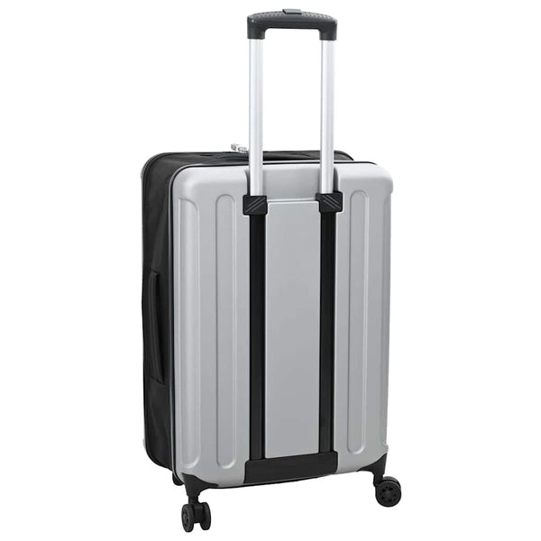 Silberner Koffer mit Schloss, 66 cm