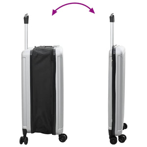 Silberner Koffer mit Schloss, 66 cm