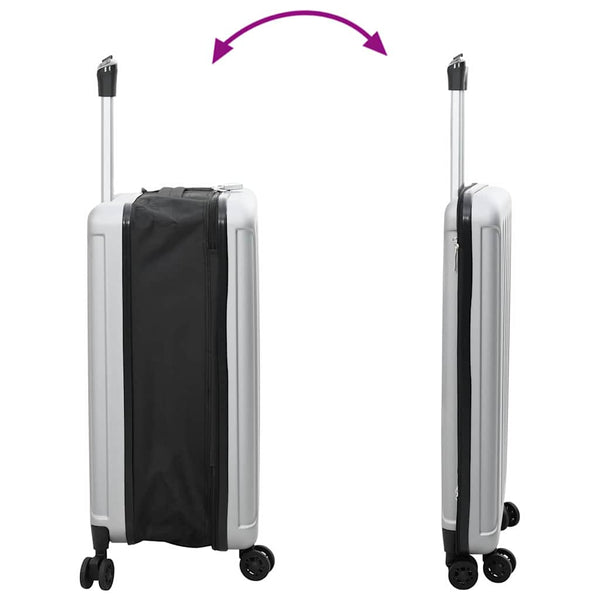 Silberner Koffer mit Schloss, 66 cm