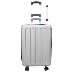 Silberner Koffer mit Schloss, 66 cm
