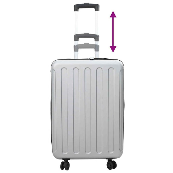 Silberner Koffer mit Schloss, 66 cm