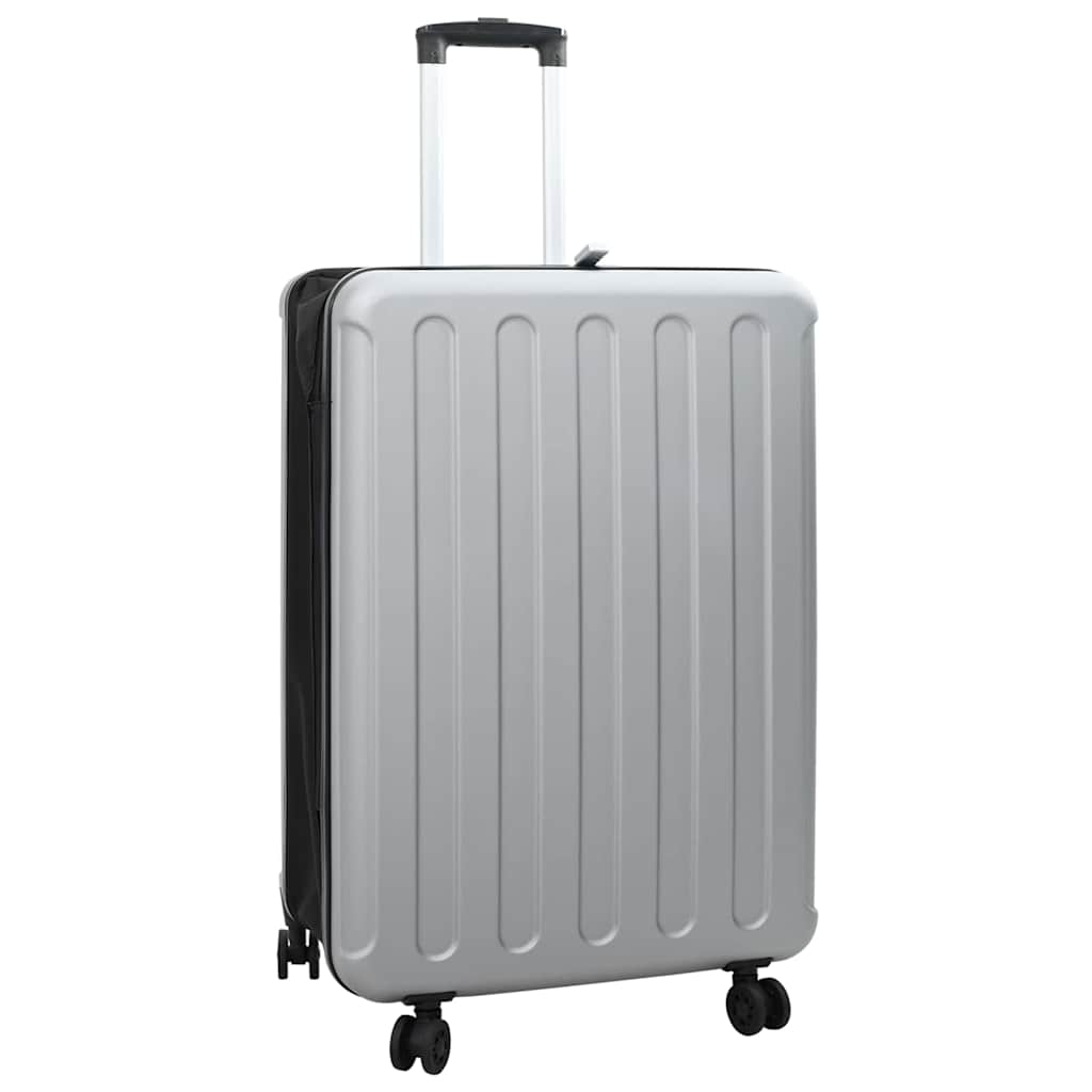 Silberner ABS-Koffer mit Schloss 76 cm
