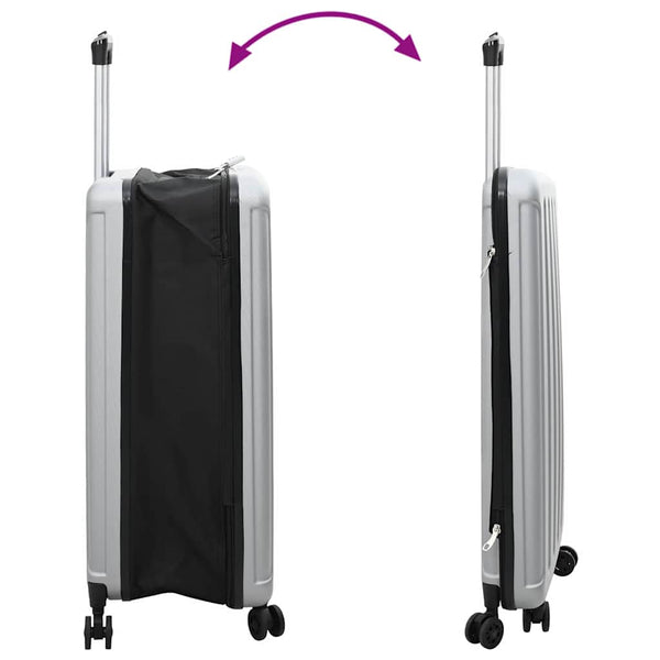 Silberner ABS-Koffer mit Schloss 76 cm