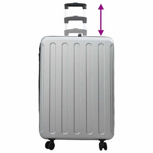 Silberner ABS-Koffer mit Schloss 76 cm