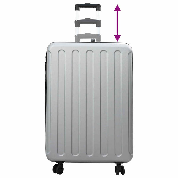 Silberner ABS-Koffer mit Schloss 76 cm