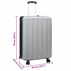 Silberner ABS-Koffer mit Schloss 76 cm