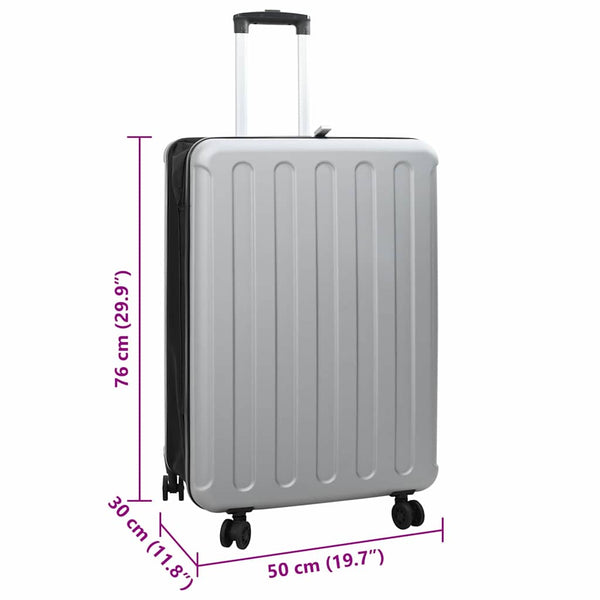 Silberner ABS-Koffer mit Schloss 76 cm