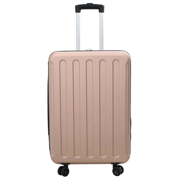Roségoldener ABS-Koffer mit Schloss, 66 cm