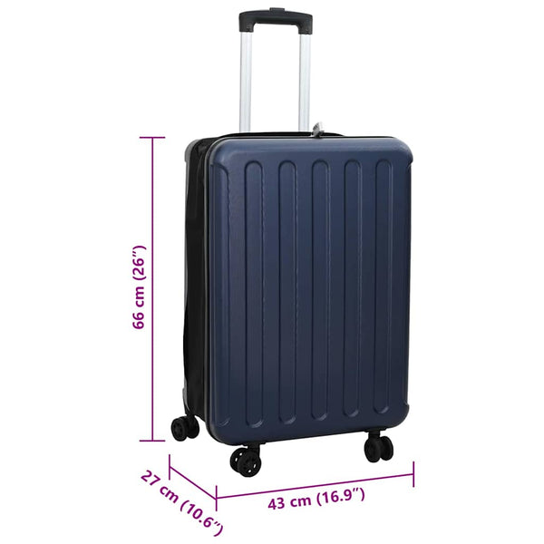 Dunkelblauer ABS Koffer mit Schloss, 66 cm