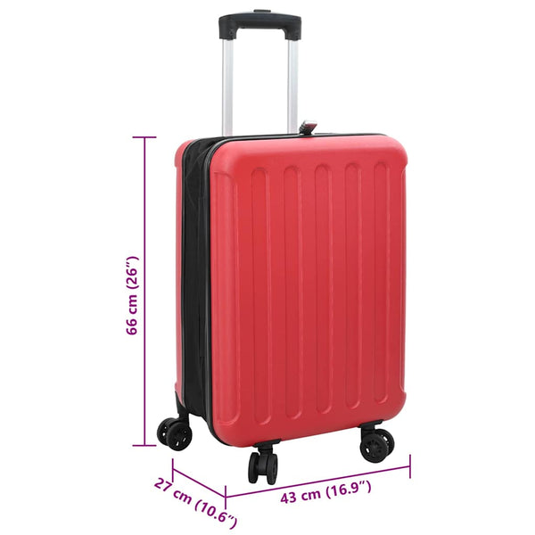 Roter ABS-Koffer mit Schloss, 66 cm