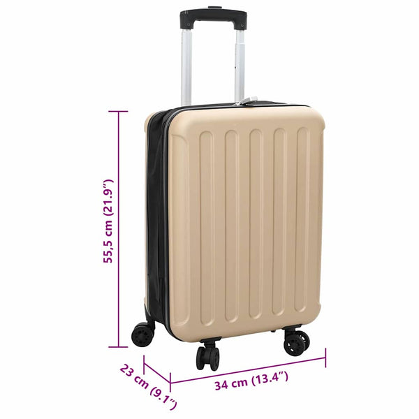 Champagnerfarbener Koffer mit Schloss, 55,5 cm