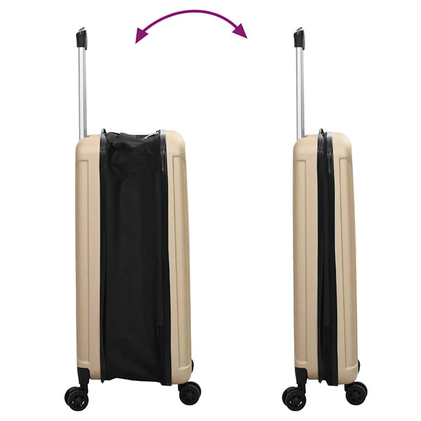 Champagnerfarbener Koffer mit Schloss, 66 cm