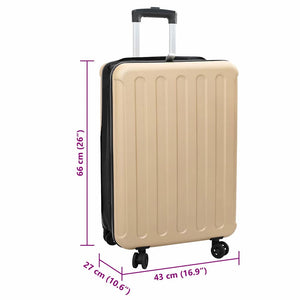 Champagnerfarbener Koffer mit Schloss, 66 cm