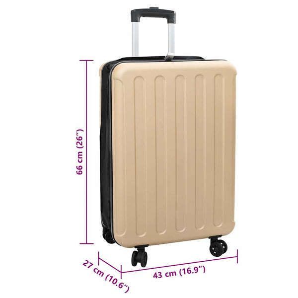 Champagnerfarbener Koffer mit Schloss, 66 cm