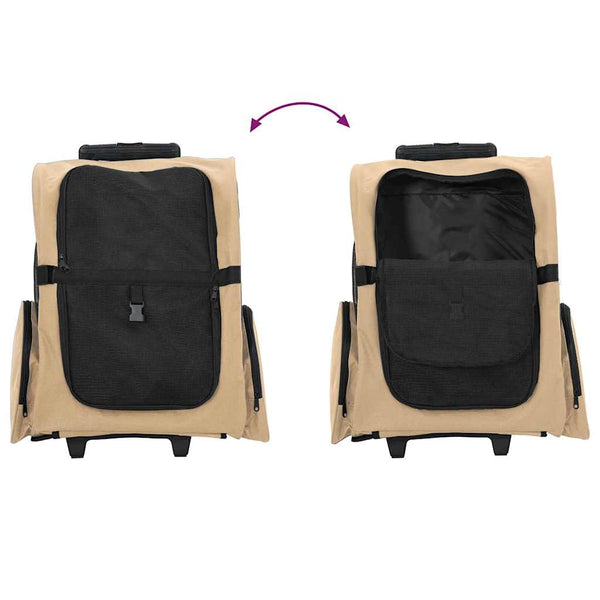 vidaXL Chariot 3-en-1 pour animaux de compagnie sable 48x32x(57-106) cm tissu Oxford