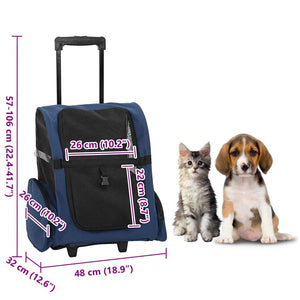 3-in-1 Haustiertrolley Blau