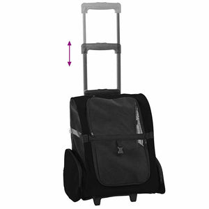vidaXL Chariot pour animaux de compagnie 3 en 1 Noir 48x32x(57-106) cm Tissu Oxford
