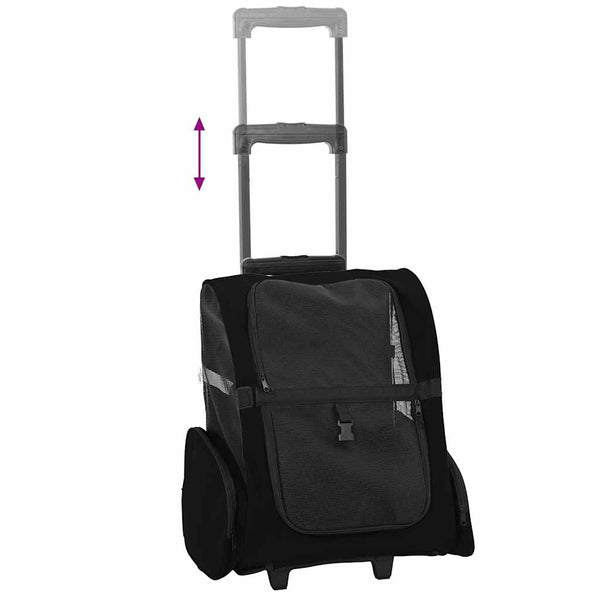vidaXL Chariot pour animaux de compagnie 3 en 1 Noir 48x32x(57-106) cm Tissu Oxford
