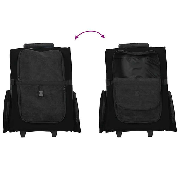 vidaXL Chariot pour animaux de compagnie 3 en 1 Noir 48x32x(57-106) cm Tissu Oxford