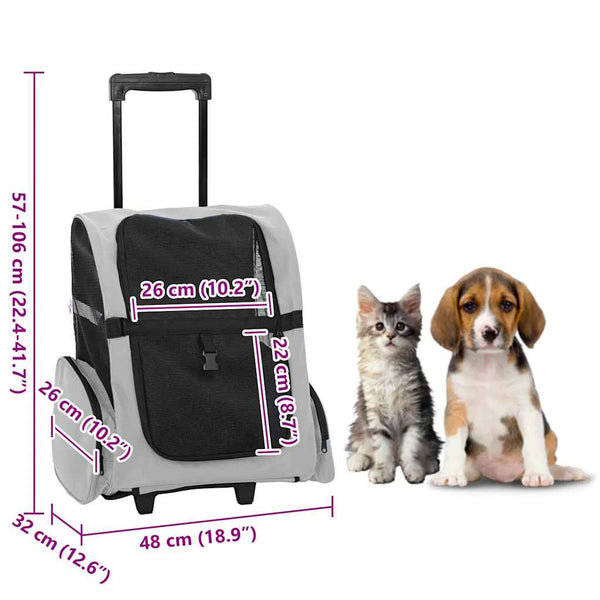 3-in-1 Haustiertrolley Grau