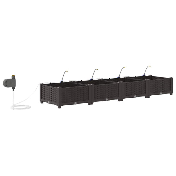 Garten Pflanzgefäß 4er Set Braun