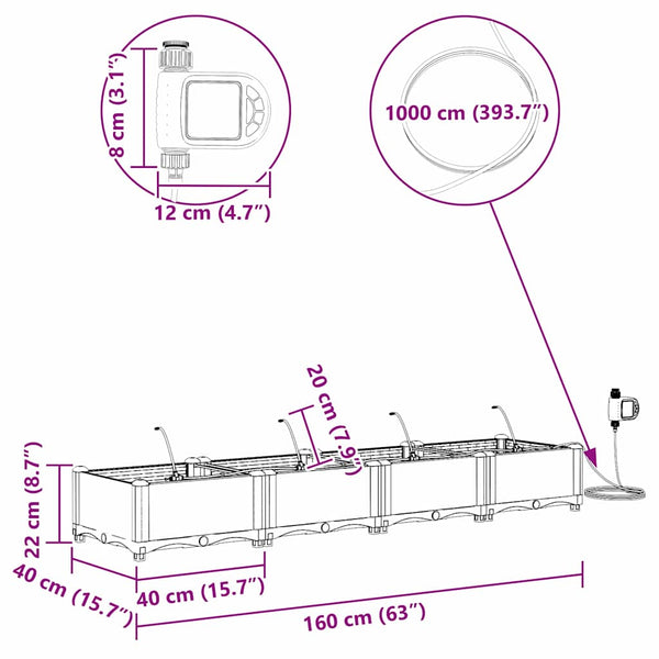 Garten Pflanzgefäß 4er Set Braun
