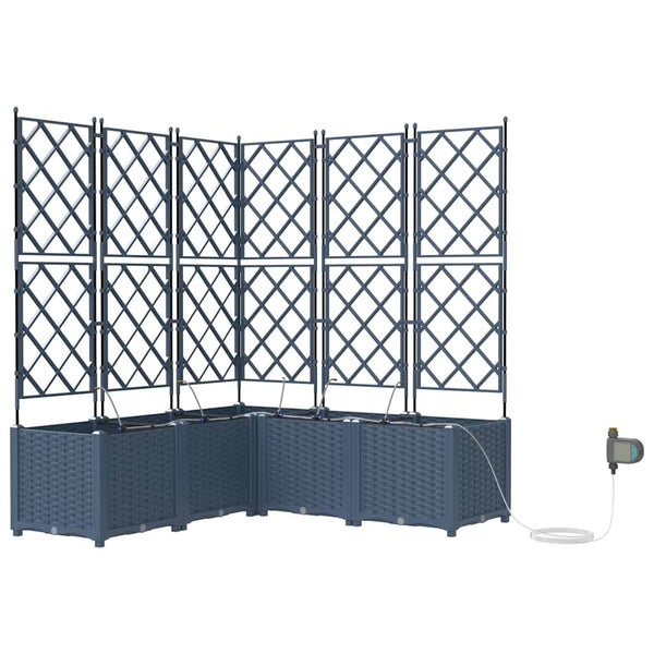 Grauer Garten Pflanzkasten 40x40x125,5cm