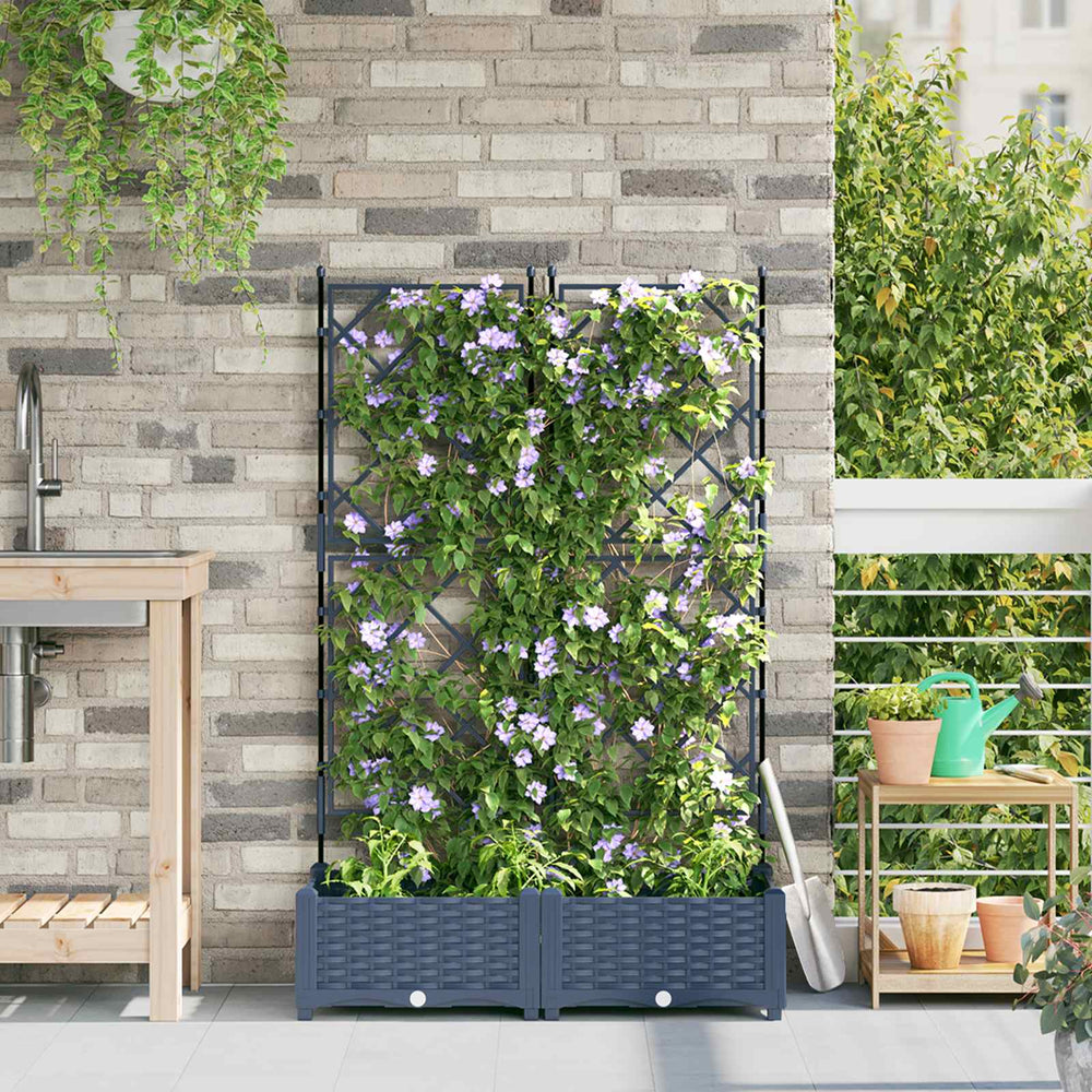 Garten Pflanzgefäß Grau 2er-Set