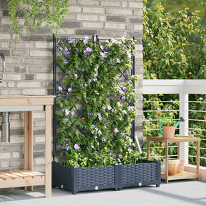 Garten Pflanzgefäß Grau 2er-Set