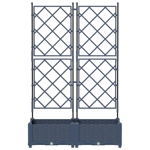 Garten Pflanzgefäß Grau 2er-Set