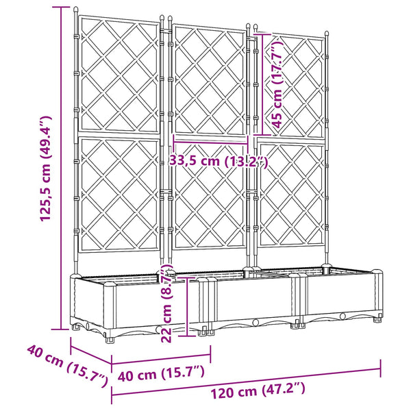 Garten Pflanzgefäß 3er Set Grau