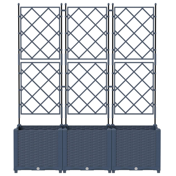 Grauer Pflanzkasten 3er Set, 120cm