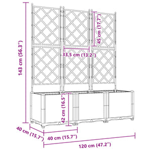 Grauer Pflanzkasten 3er Set, 120cm
