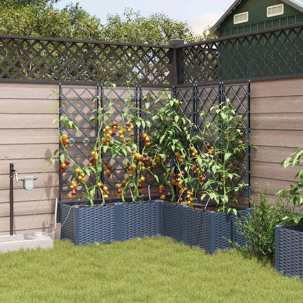 3er-Set Garten Pflanzgefäße Grau