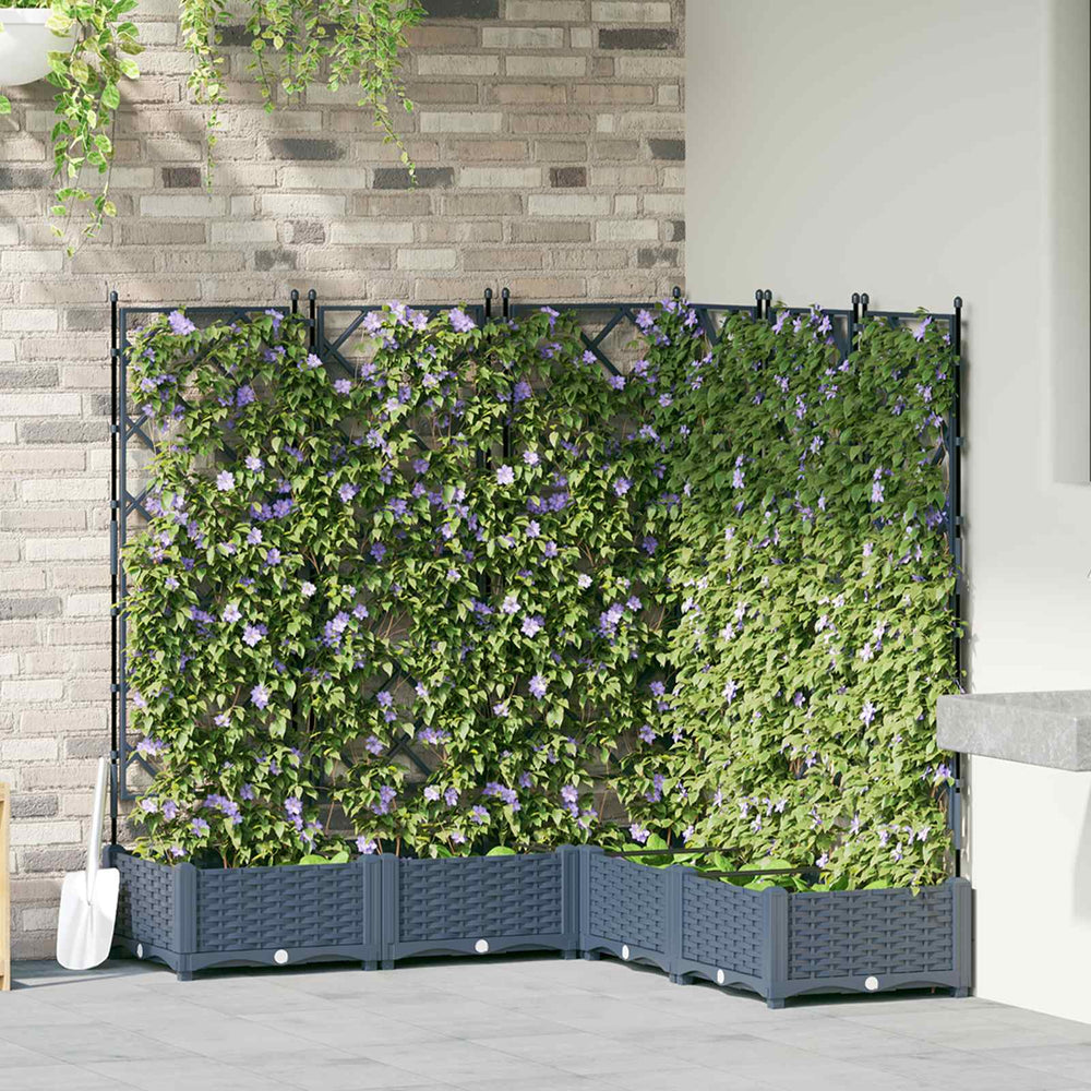 Garten Pflanzgefäß Set Grau 5-teilig