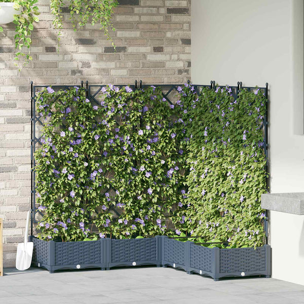 Garten Pflanzgefäß Set Grau 5-teilig