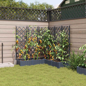 Garten Pflanzgefäß Set Grau 5-teilig