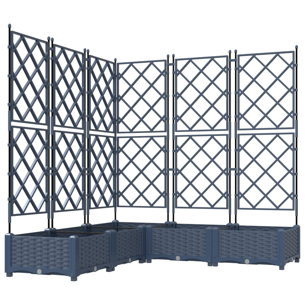 Garten Pflanzgefäß Set Grau 5-teilig