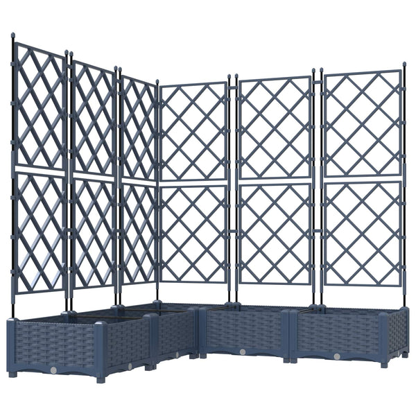 Garten Pflanzgefäß Set Grau 5-teilig