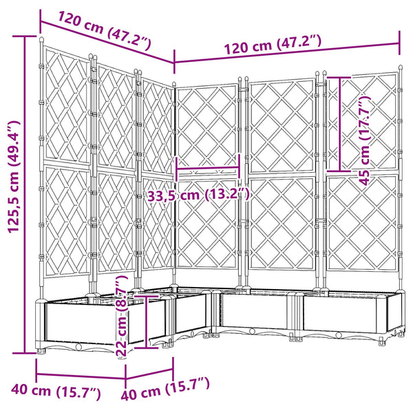 Garten Pflanzgefäß Set Grau 5-teilig
