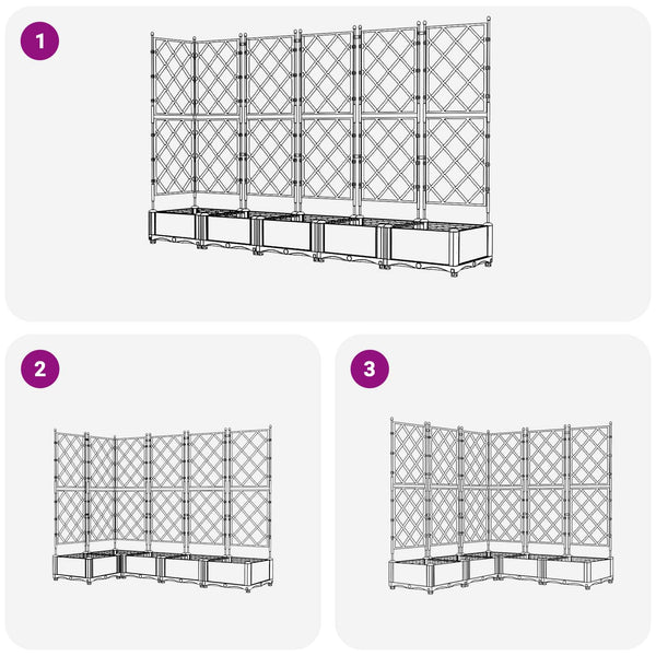 Garten Pflanzgefäß Set Grau 5-teilig